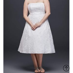 Soutache Lace Tea-Lngth 18W Wedding Dress Like New